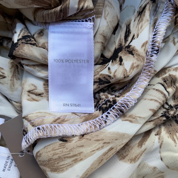 J JILL RUFFLED HI LOW HEM-BEIGE/CREAM FLORAL SKIRT - Picture 15 of 15